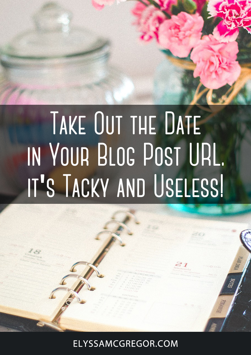 Take out the date in your blog post URL, it's tacky and useless!