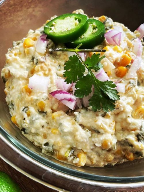 Mexican street corn dip recipe in a crockpot