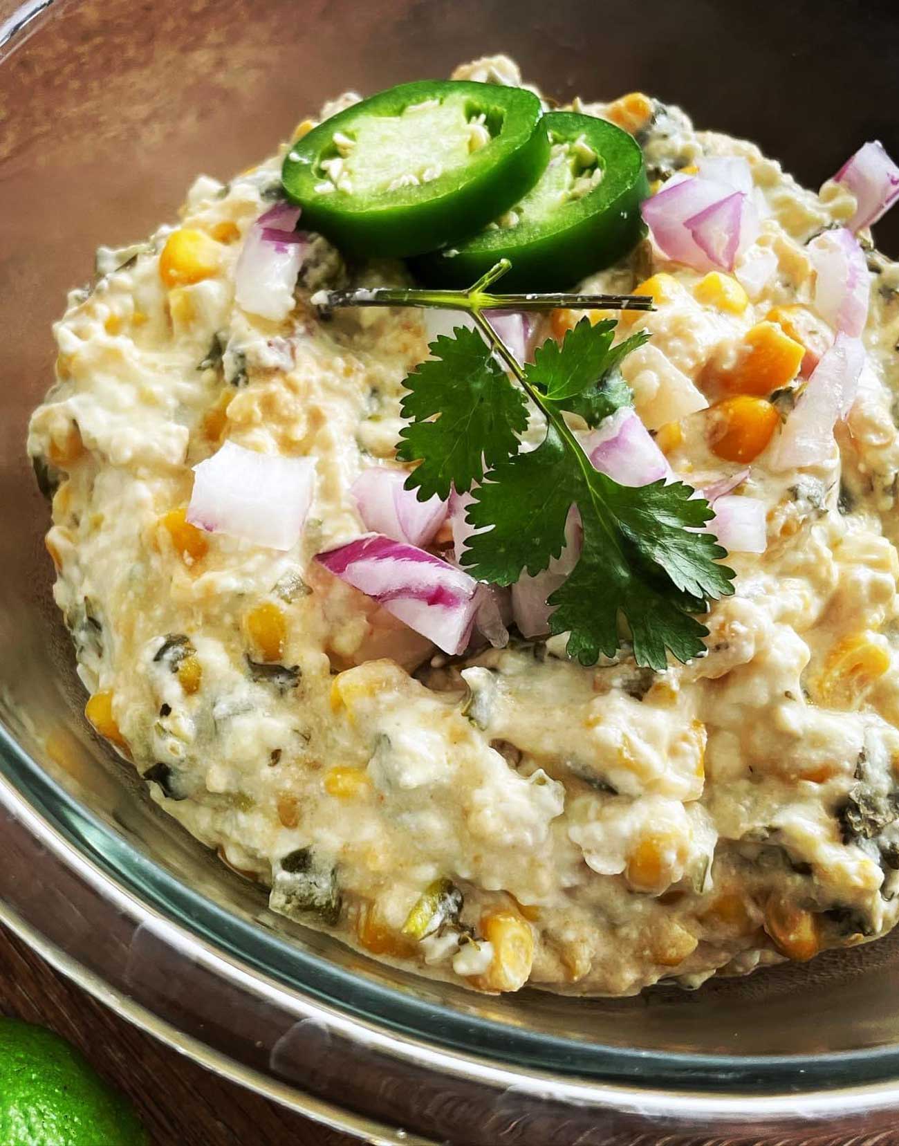 Mexican street corn dip recipe in a crockpot